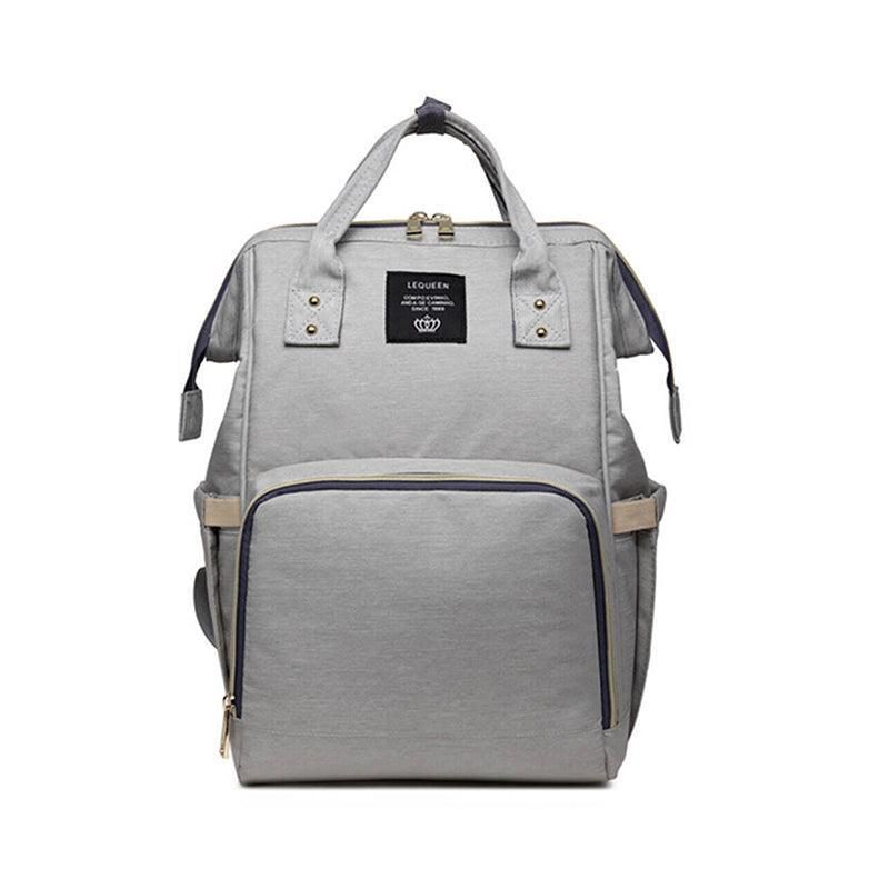 Luxury Multifunctional Diaper Nappy Backpack Maternity Mummy Changing Bag - Light Gray